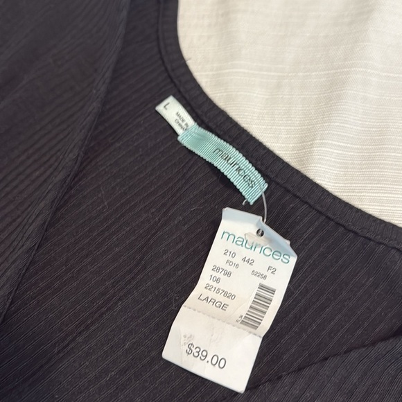 Maurices Charcoal Pinstripe Long Sleeve Dress NWT - Picture 2 of 5